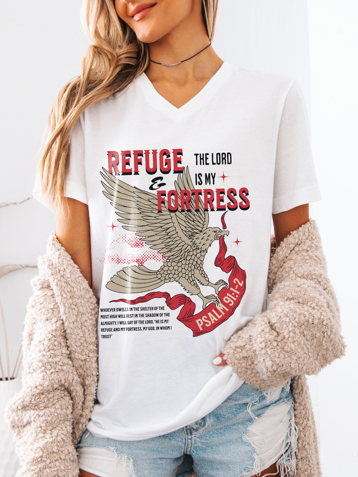 Refuge and Fortress V Neck