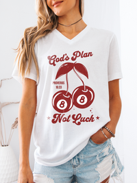 God's Plan Not Luck V Neck
