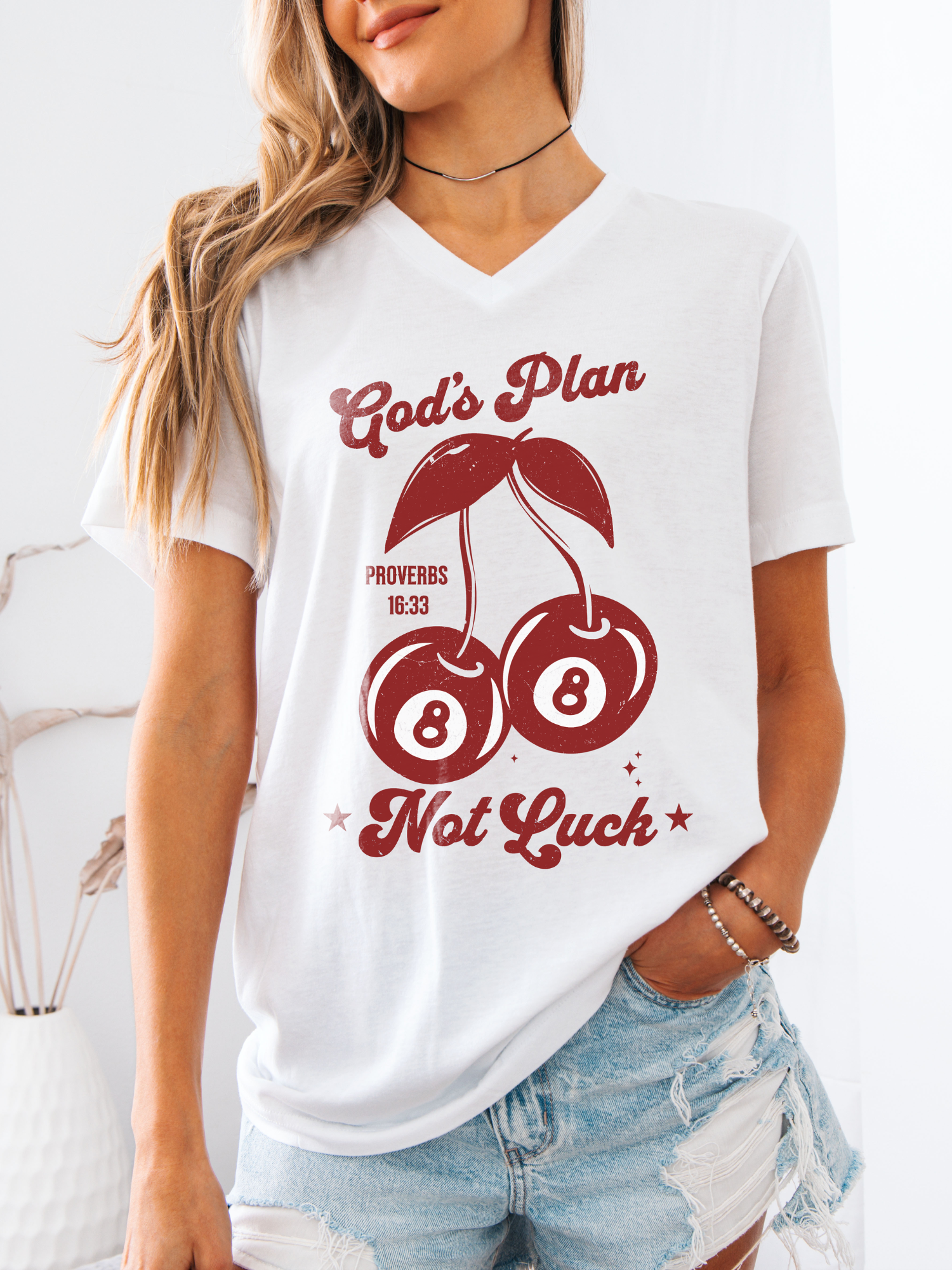 God's Plan Not Luck V Neck