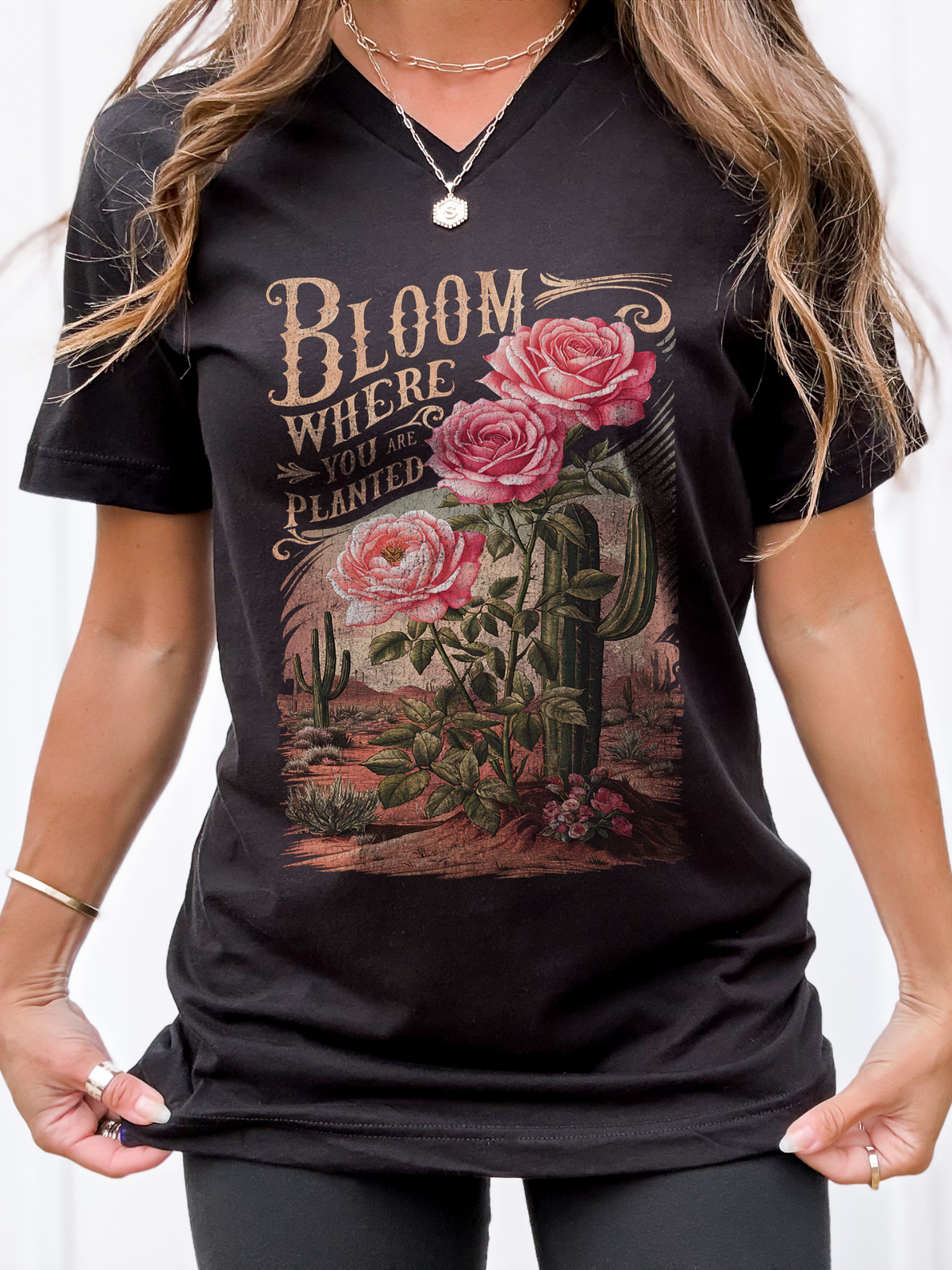 Bloom Where You Are Planted V Neck