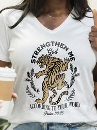 Tiger Strengthen Me V Neck