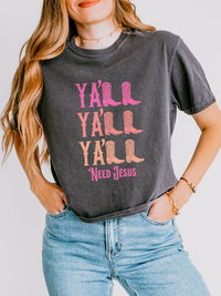 Cowgirl Boots Ya'll Boxy Tee