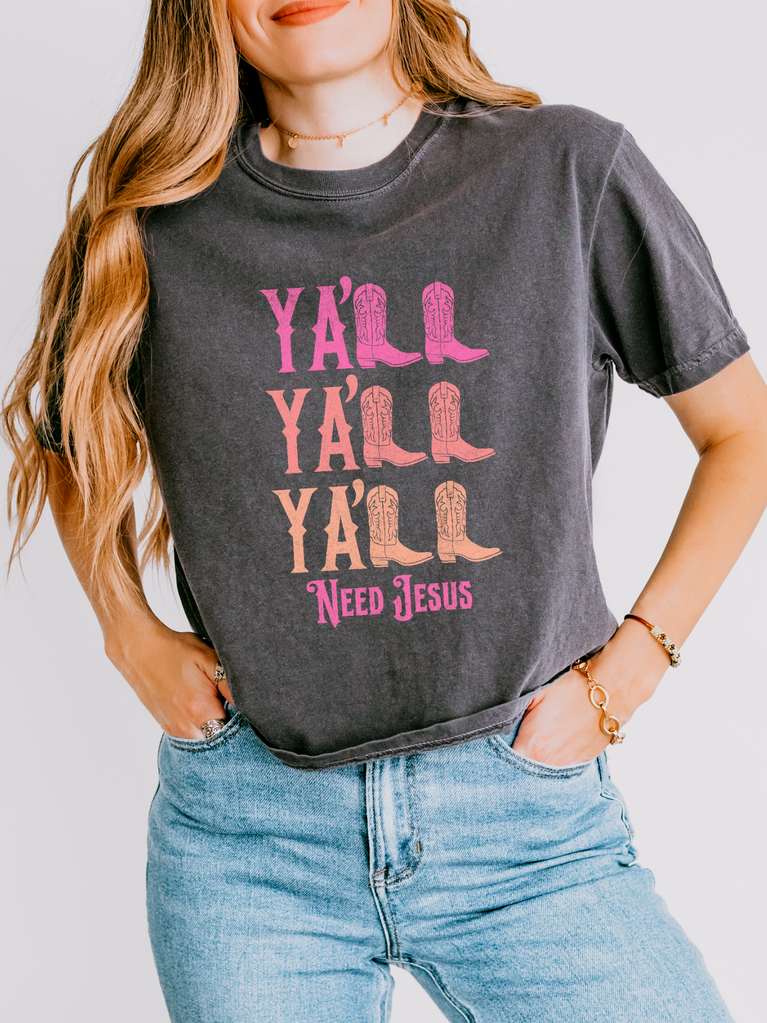 Cowgirl Boots Ya'll Boxy Tee