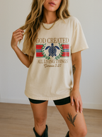 Varsity Beach God Created Shirt