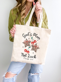 God's Plan Not Luck Tote