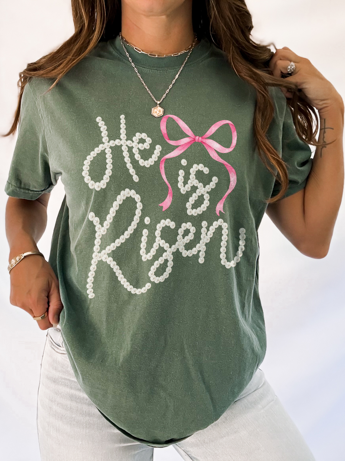 Pearl Font He Has Risen Shirt