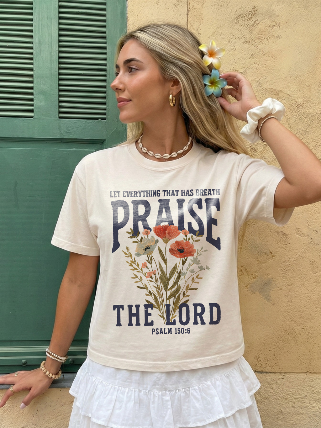 Flower Praise The Lord Boxy Tee