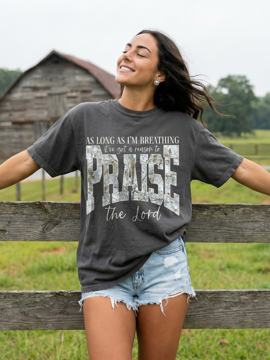 Camo Font Praise Shirt