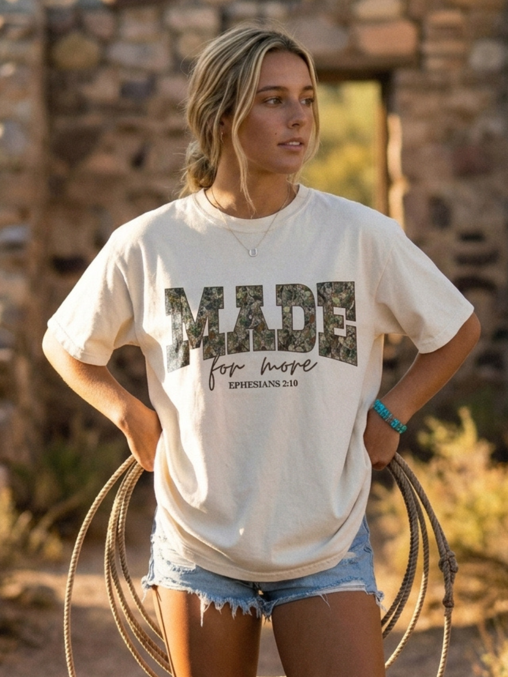 Camo Font Made For More Shirt
