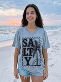 Tropical Salty and Blessed V Neck