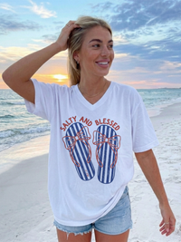 Sandals Salty and Blessed shirt