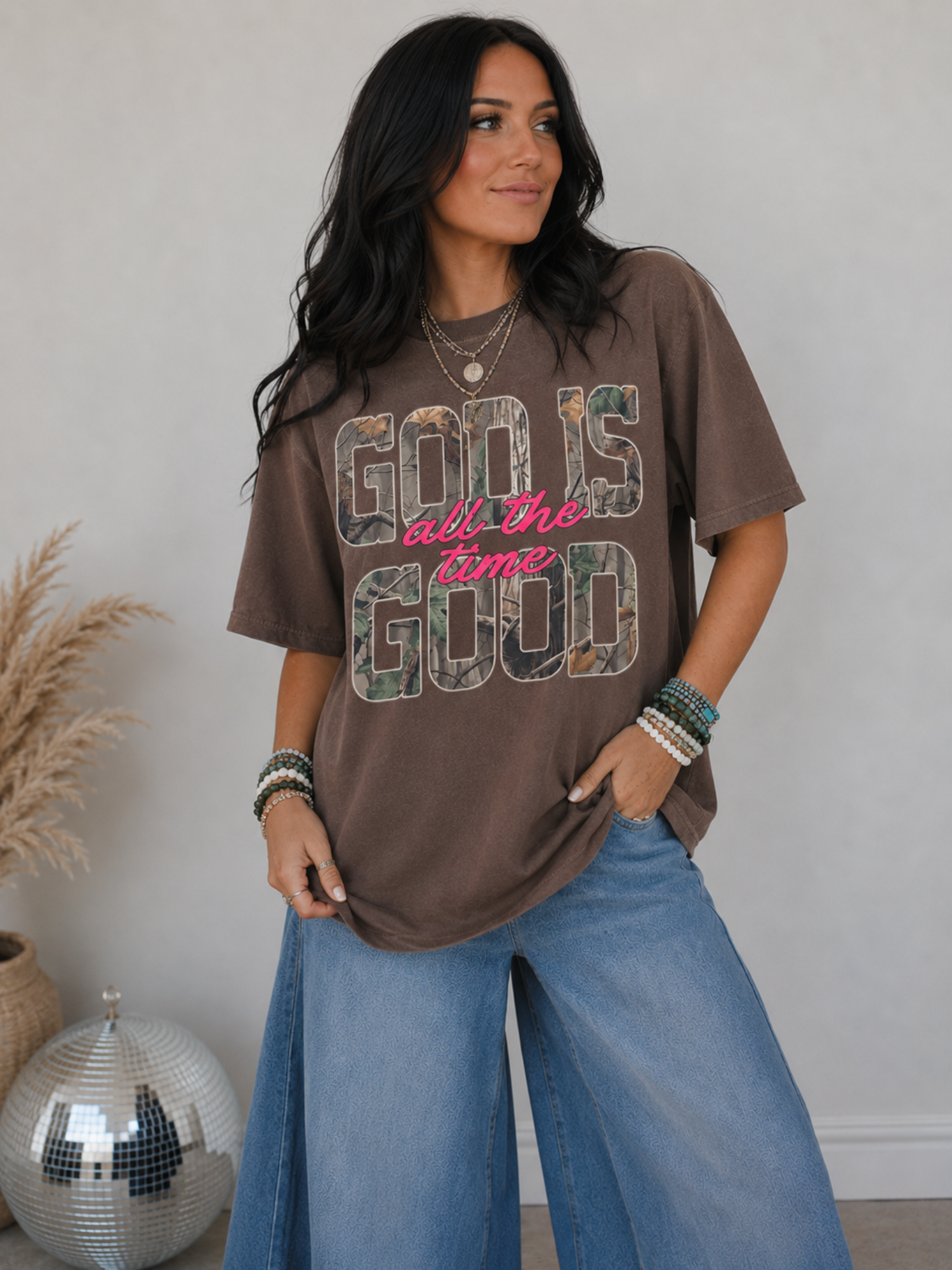 Camo Font God is Good Shirt