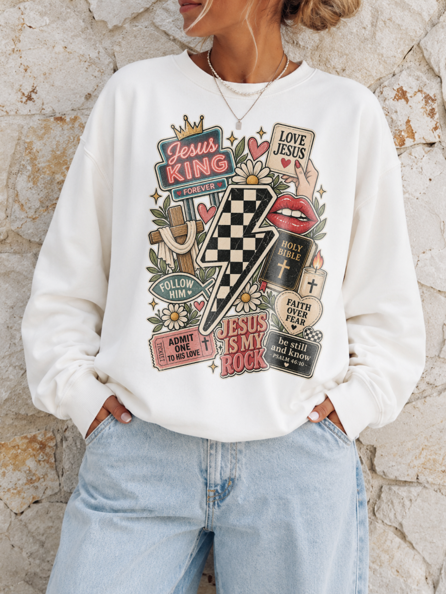 Western Collage Jesus Sweatshirt
