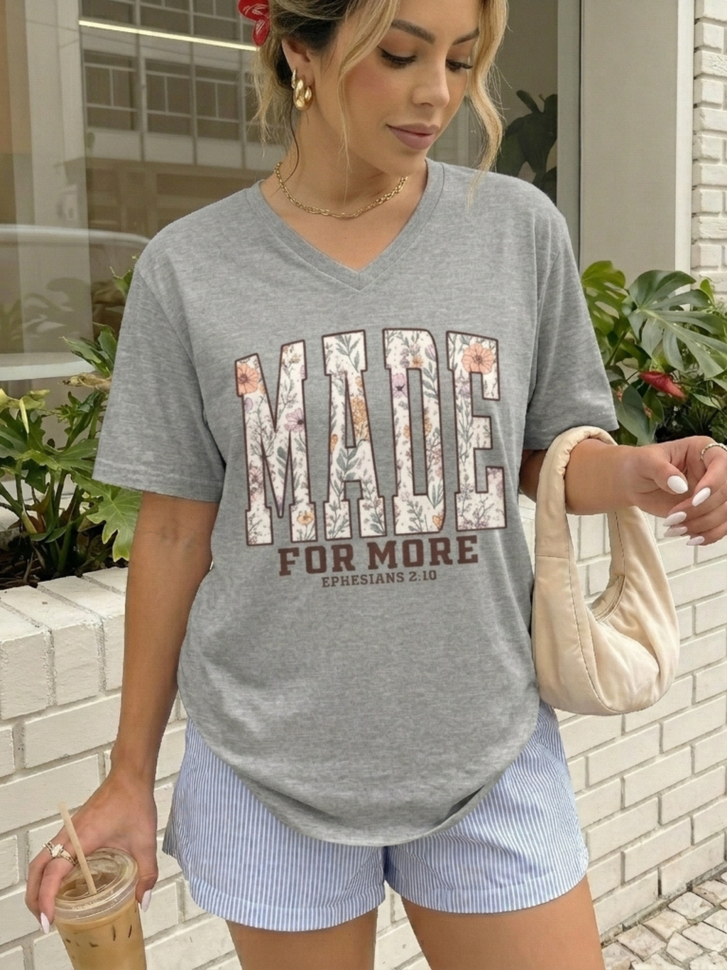 Wild Flowers Made For More V Neck