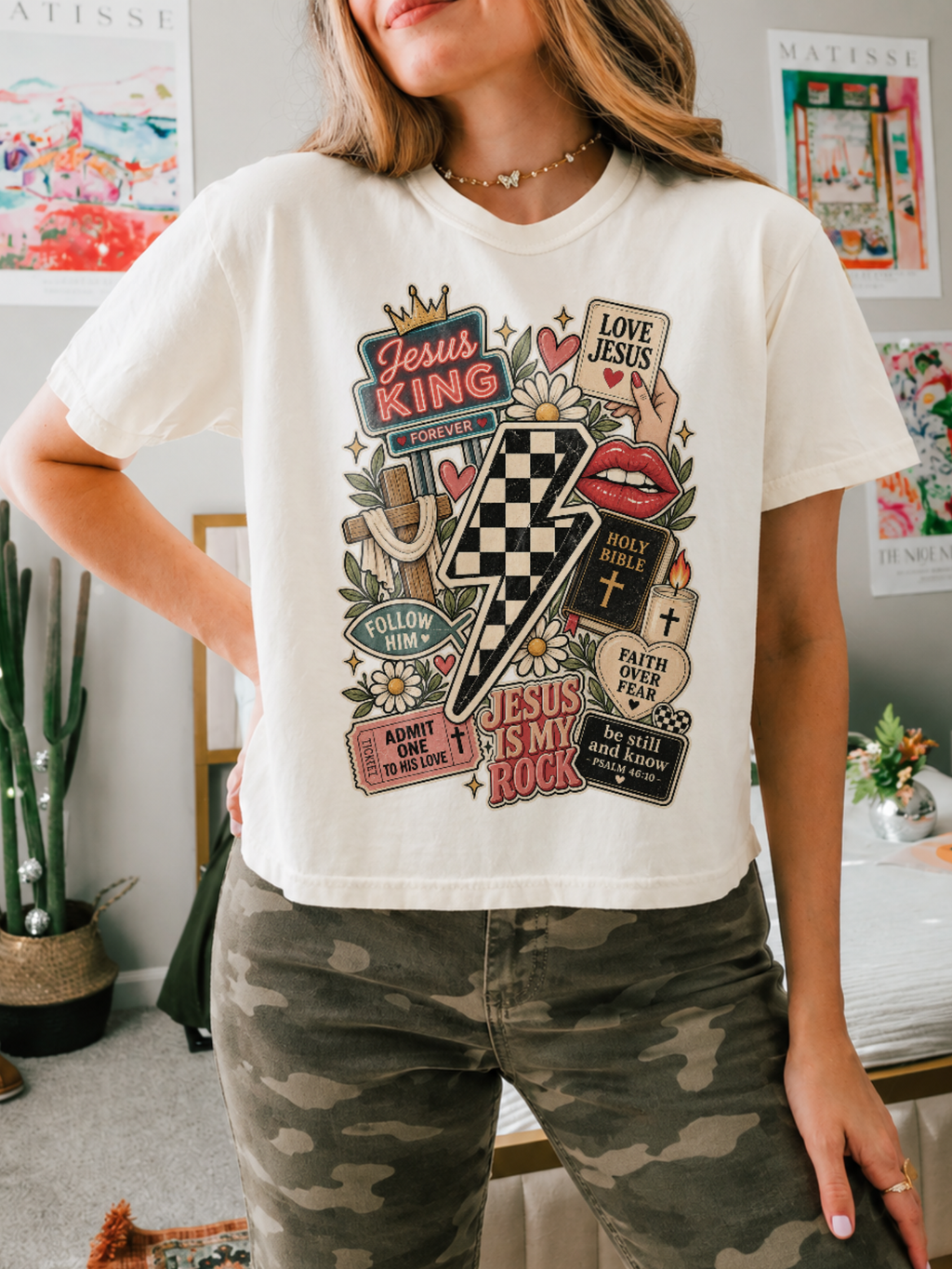 Collage Western Boxy Tee