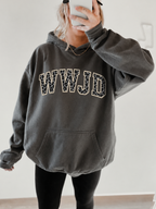 WWJD Pearl and Camo Font Hoodie