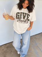 Give Thanks Camo Font Shirt