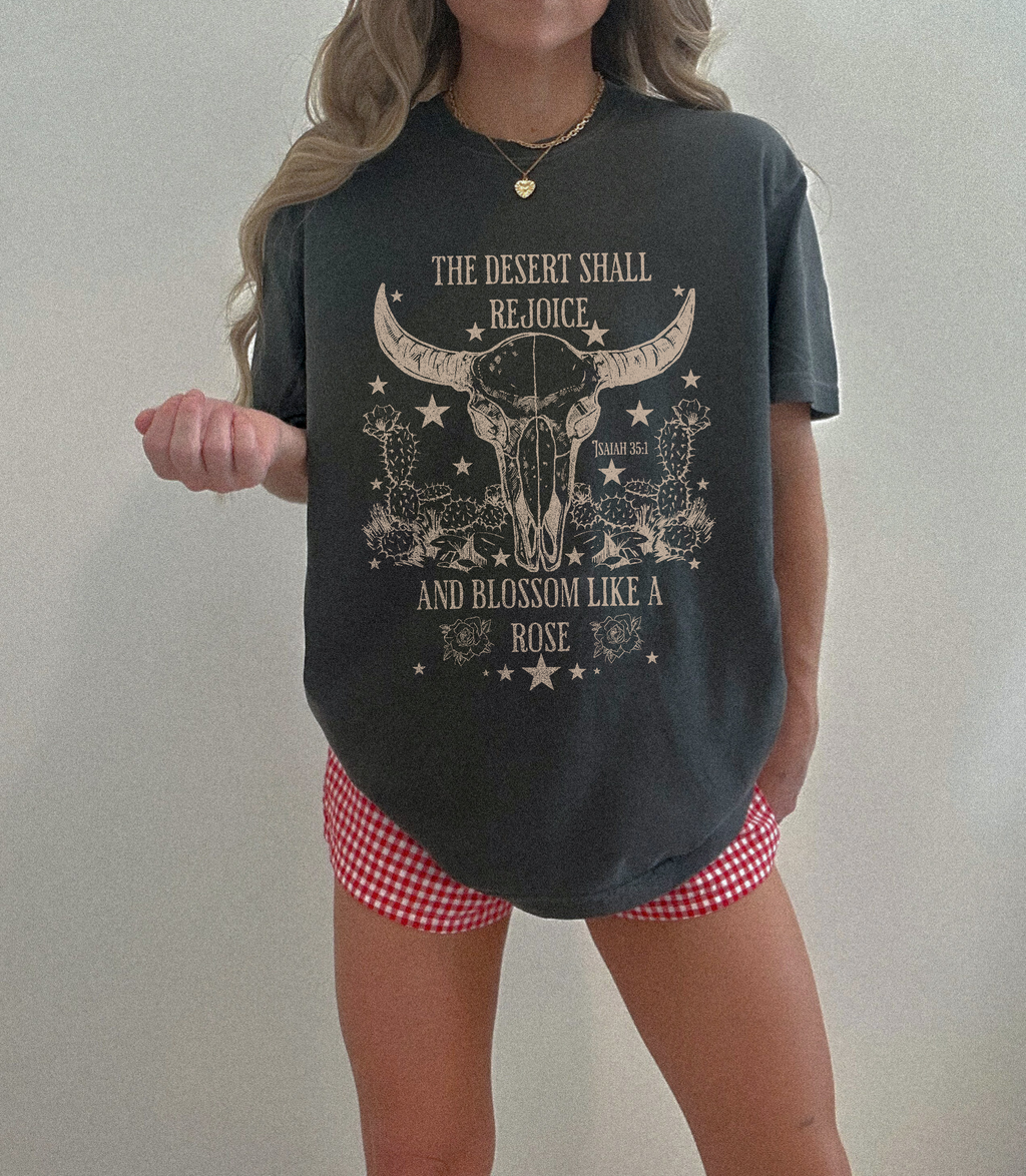 Rejoice Cow Skull Shirt