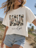 Camo Leopard Font Darlin' Boxy Tee