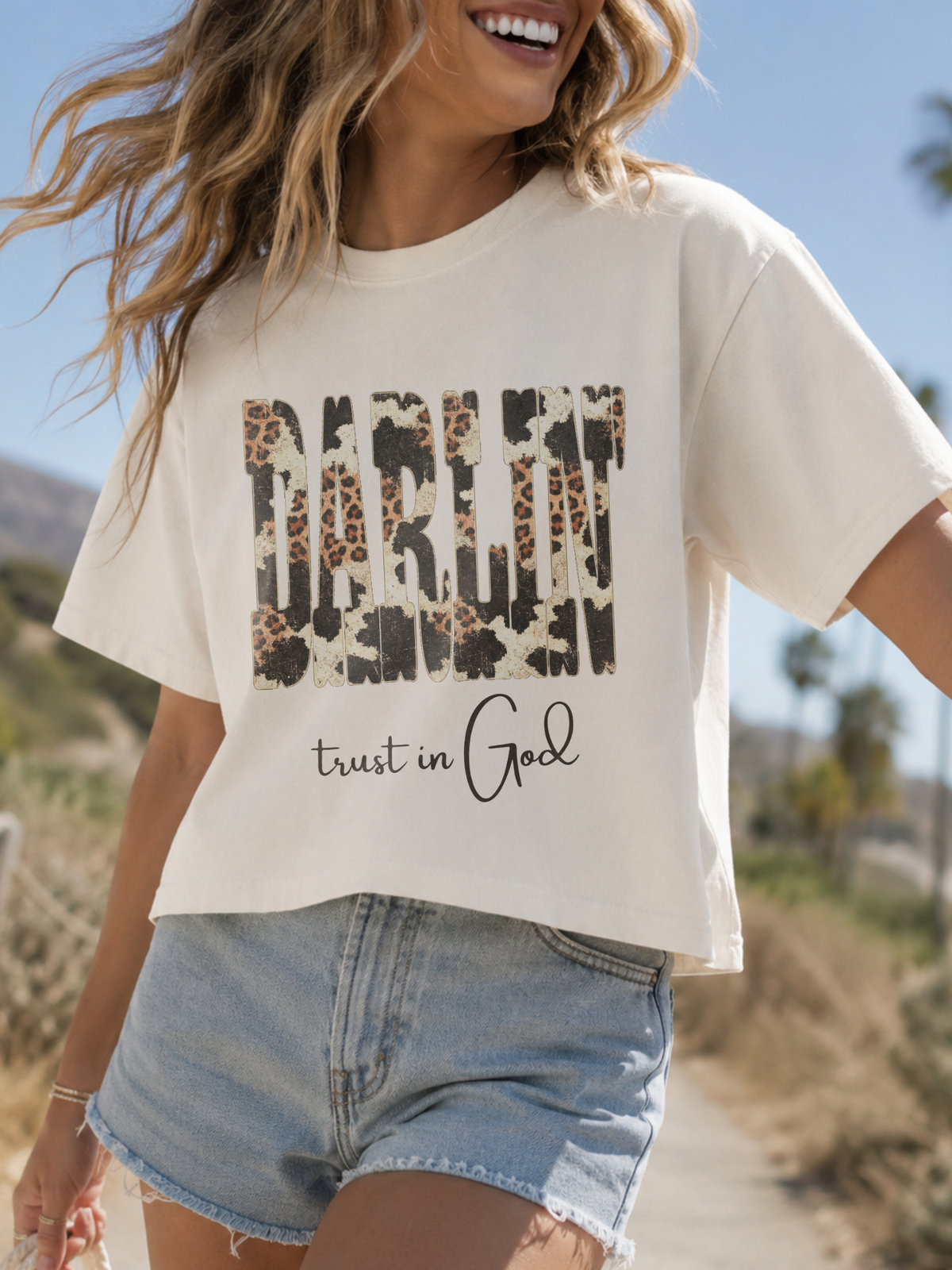 Camo Leopard Font Darlin' Boxy Tee