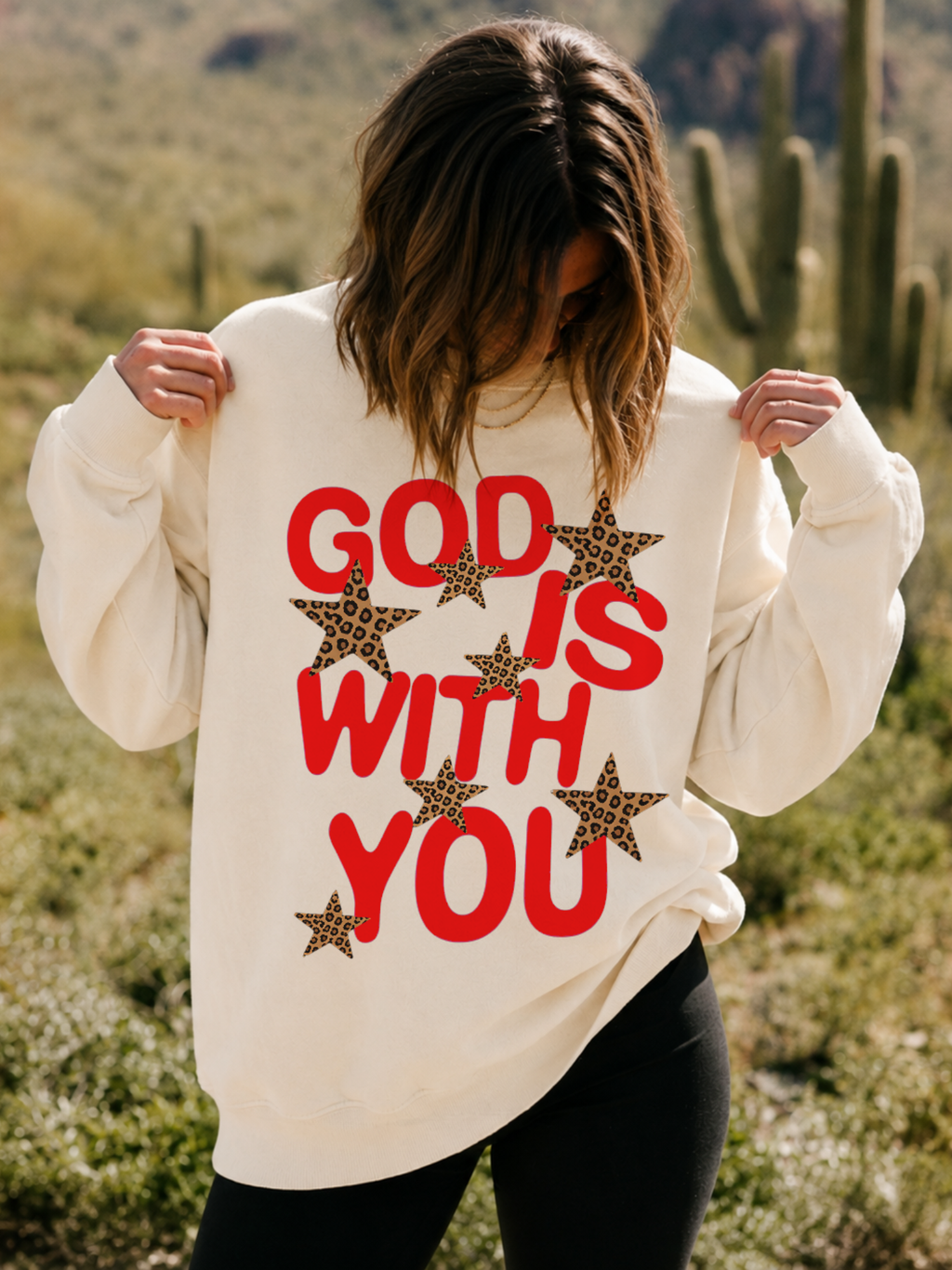 Leopard Star God Is With You Sweatshirt